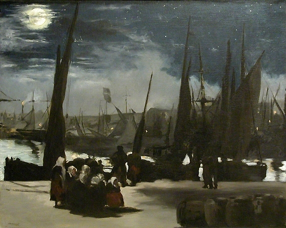 imp 5 clair de lune sur le port de boulogne edouard manet